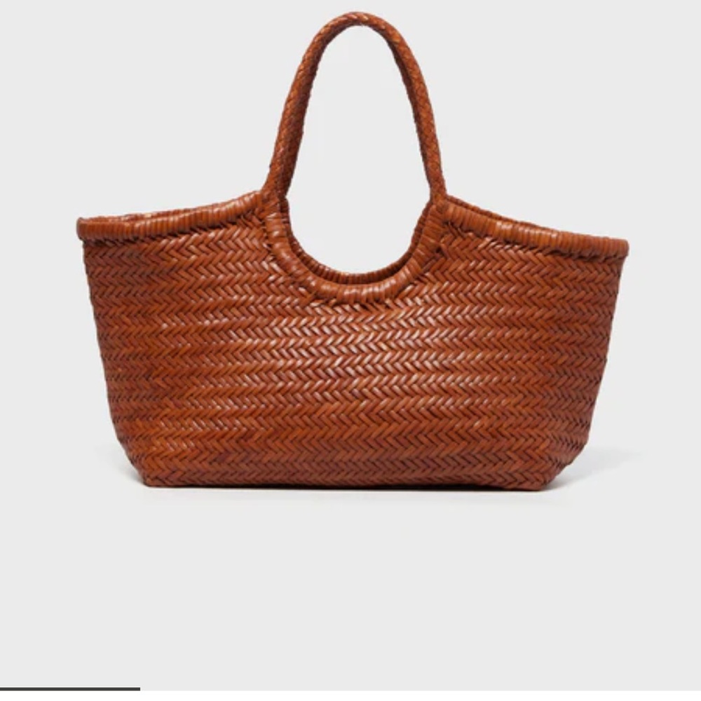NWT Dragon Diffusion Nantucket Interwoven leather bag purse Tan